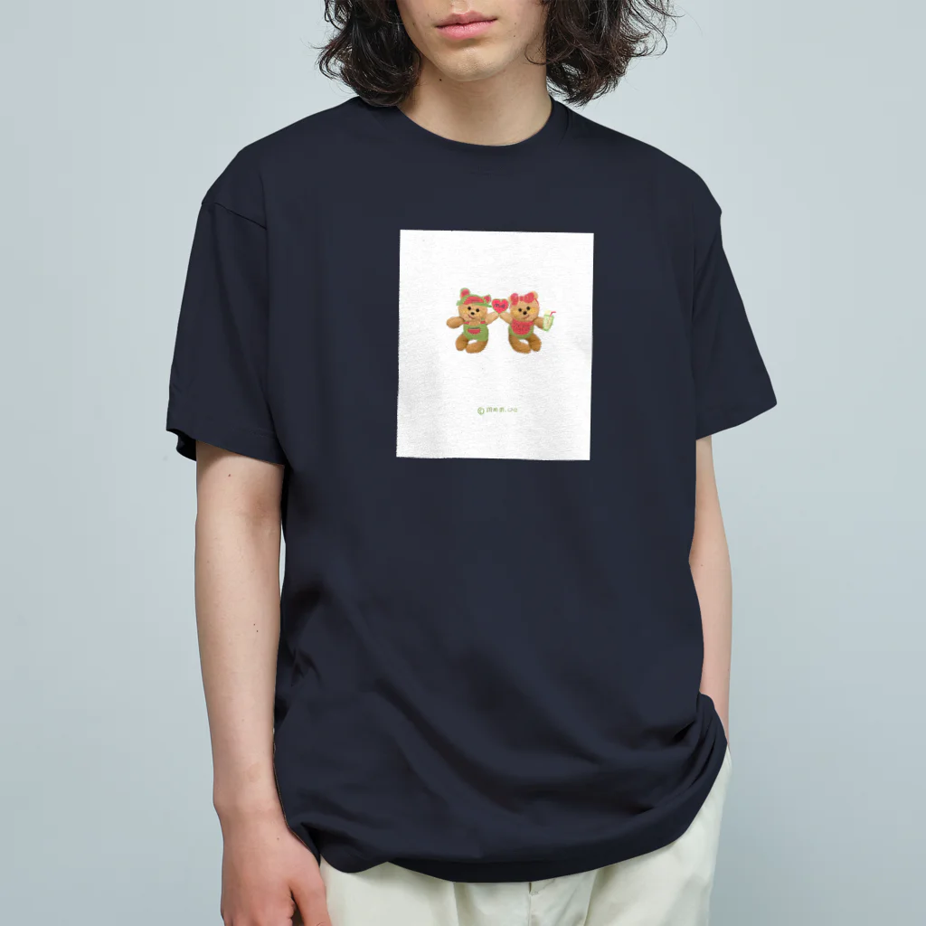 mmm.oe /モエモエモエ雑貨店の🍉と🧸🧸 Organic Cotton T-Shirt