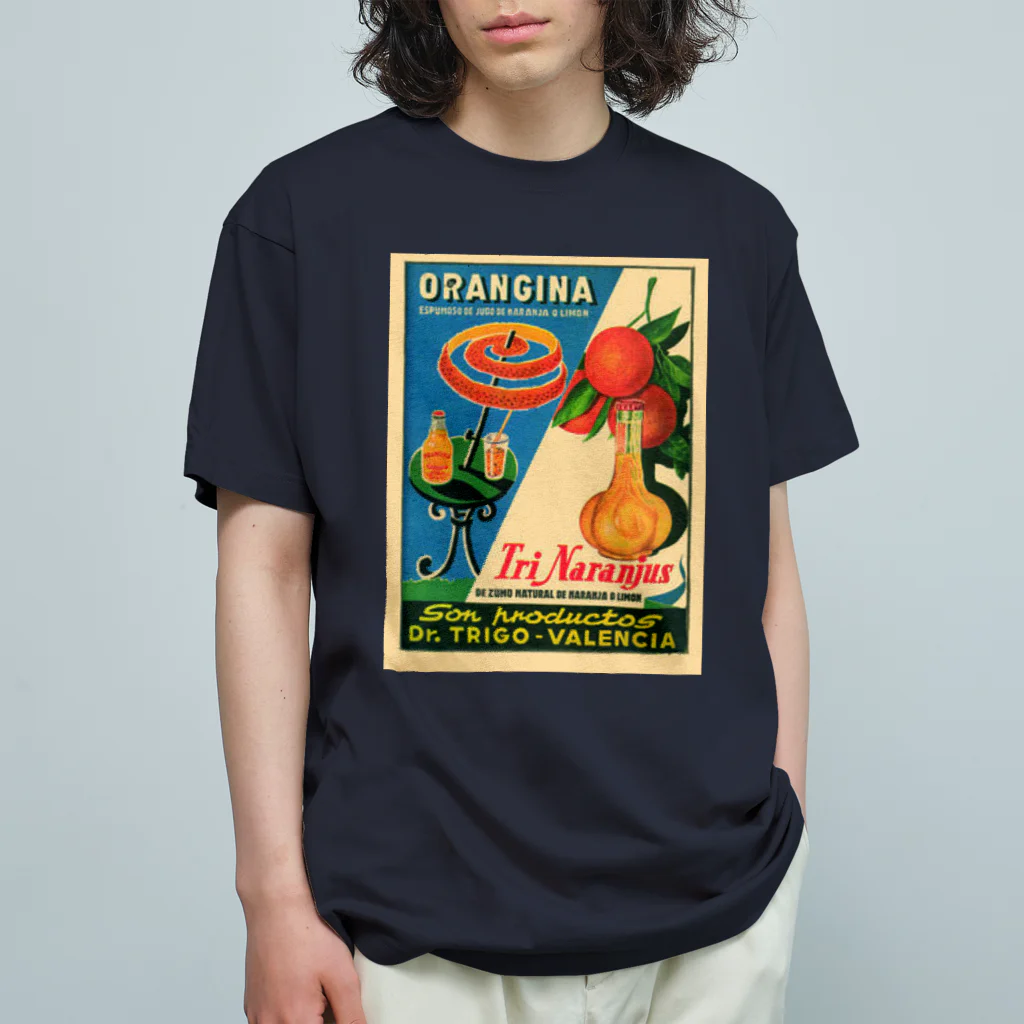 YS VINTAGE WORKSのフランス・オランジーナ "Tri Naranjus" 　レトロポスター Organic Cotton T-Shirt