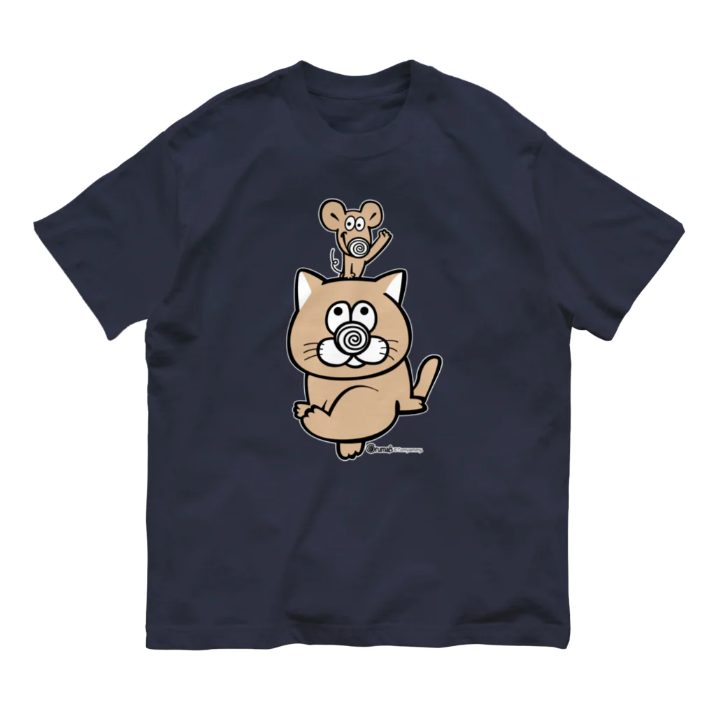 Grumals＋sonotasのぐるまるズ - ねことねずみ オーガニックコットンTシャツ