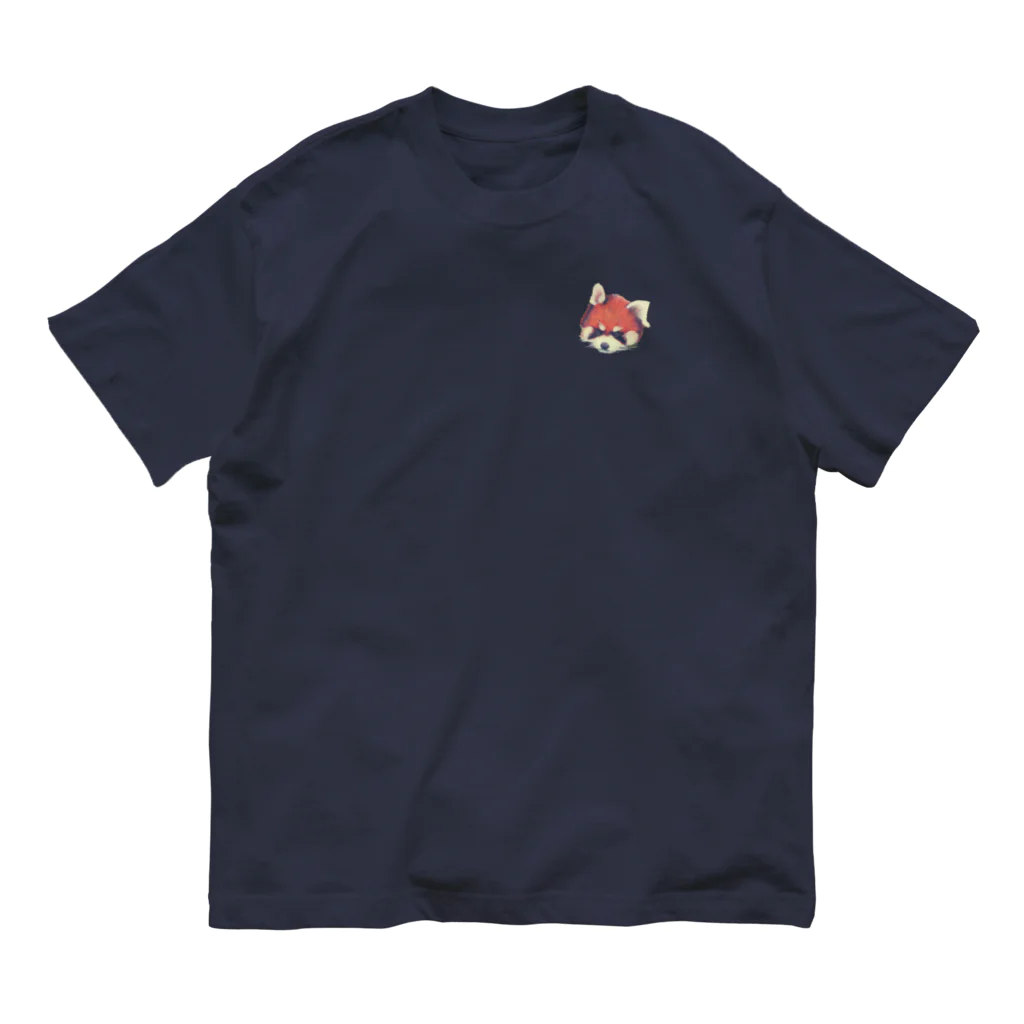 🐶シュナといろいろ🎨のキリッとレッサーパンダ (ワンポイント) Organic Cotton T-Shirt