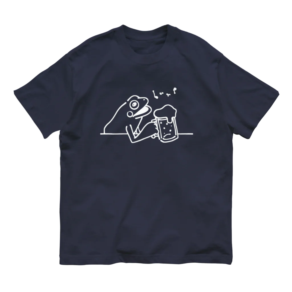 YUKOのカエル(白) オーガニックコットンTシャツ