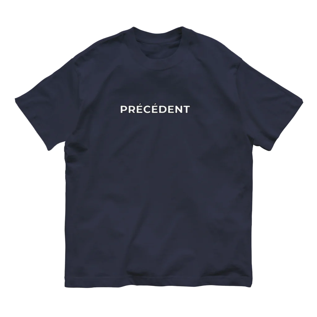 pre'ce'dentのprécédentロゴ オーガニックコットンTシャツ