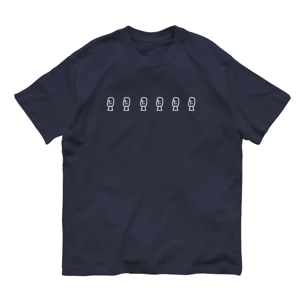 コンロランのイースター島のモアイ(白ヌキ) Organic Cotton T-Shirt