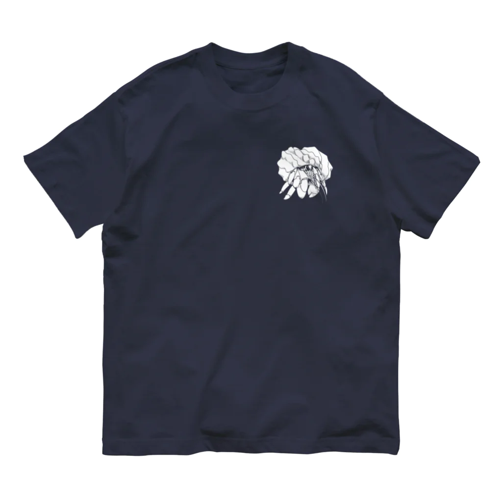 QUEER YADOKARIの白っぽい字のTerrestrial Hermit Crab (trans) Organic Cotton T-Shirt