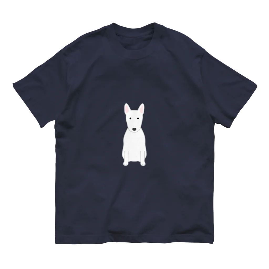 ゆいたっく／犬イラストのミニチュアブルテリア オーガニックコットンTシャツ