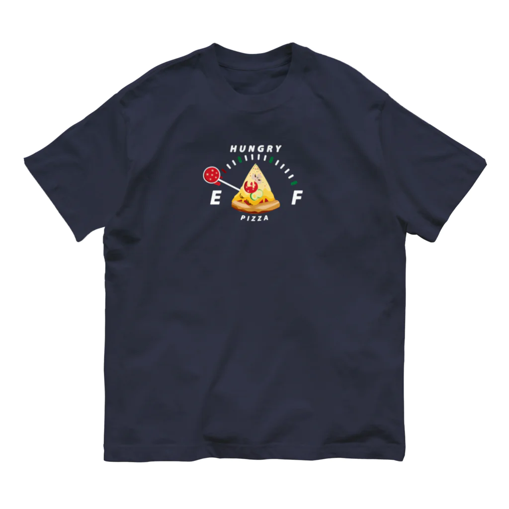 イラスト MONYAAT の腹ペコゲージ　ピザ　B*M オーガニックコットンTシャツ