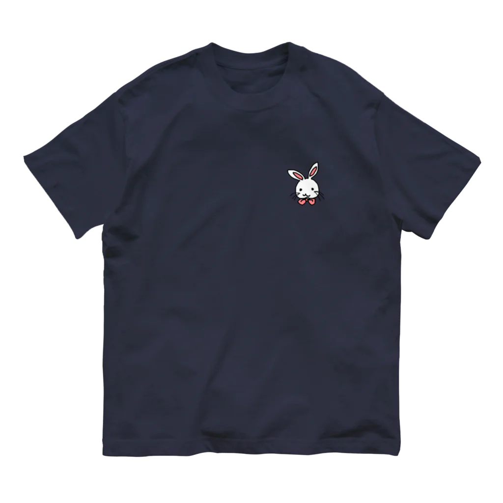 flowerrabbitのリボンうさぎ オーガニックコットンTシャツ