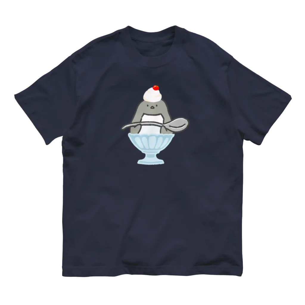 ゆきおのアデリーペンギン/かき氷 オーガニックコットンTシャツ