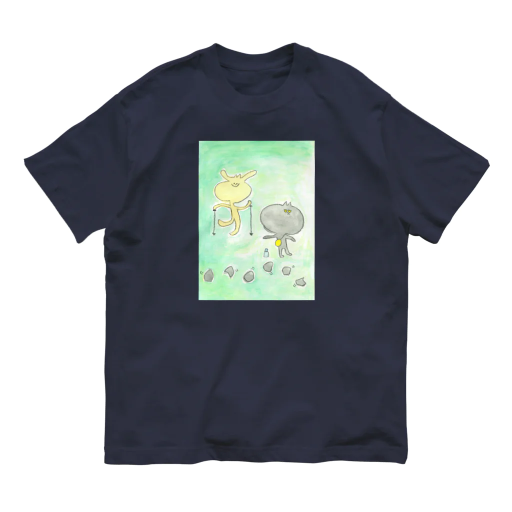 tonarichanのいぬくんとねこくん オーガニックコットンTシャツ