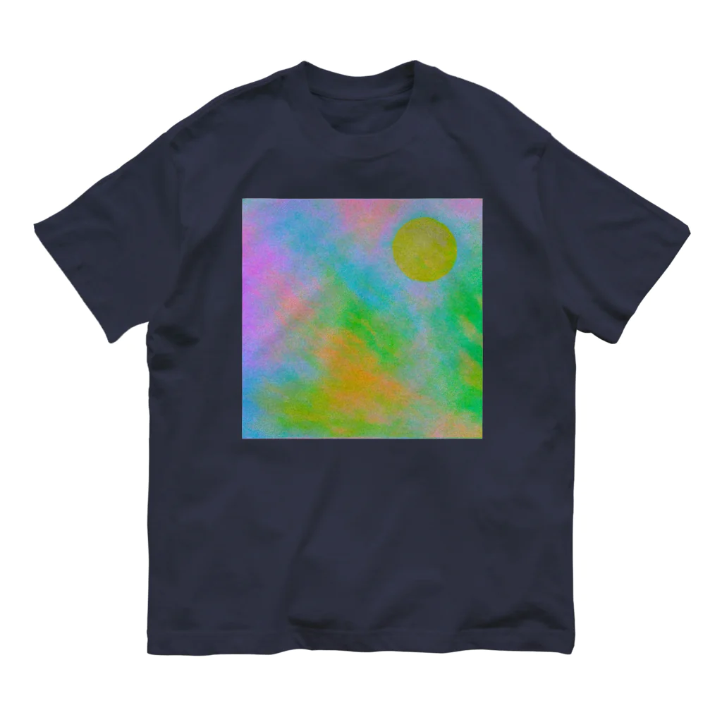 水草のサイケデリックな満月 Organic Cotton T-Shirt