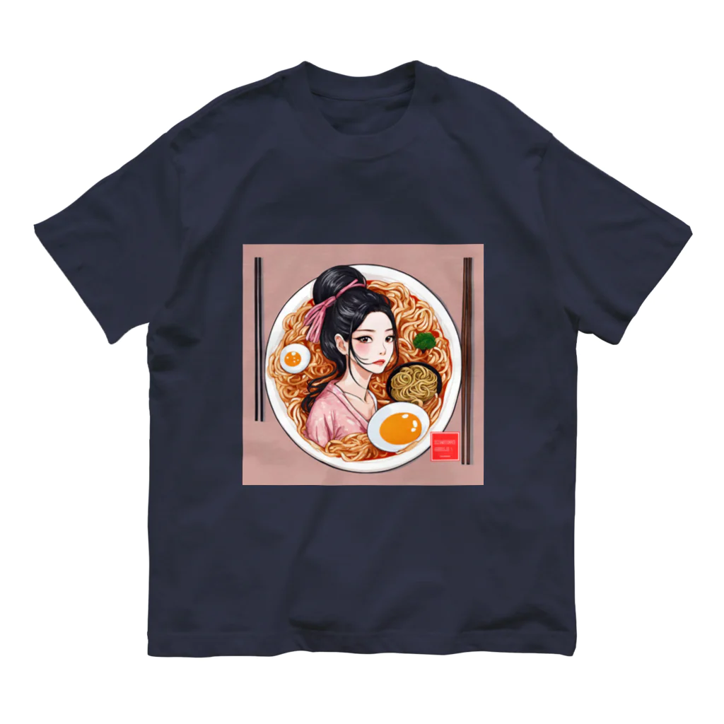 KIMONO GIRLS（キモノ ガールズ）のKIMONO GIRLS 華 ramen オーガニックコットンTシャツ