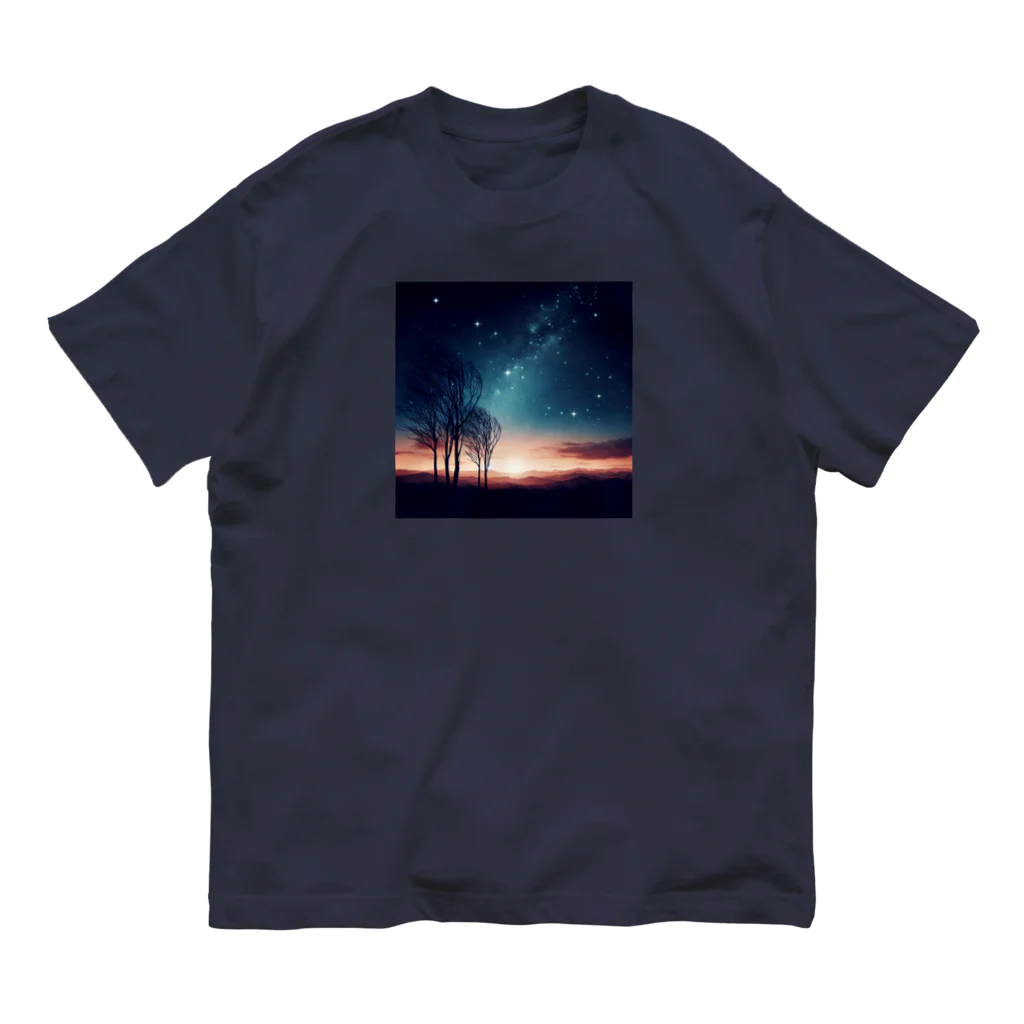 終わらない夢🌈の幻想的な夜空🌌 オーガニックコットンTシャツ