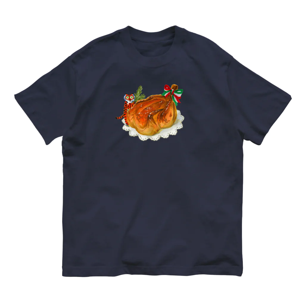 segasworksのローストチキンとトラちゃん オーガニックコットンTシャツ