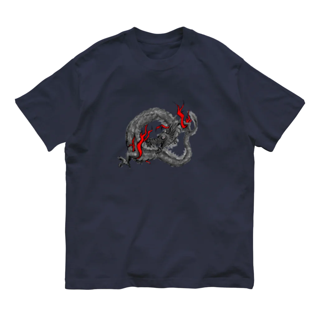 ヨコタンヌ堂の黒神龍 オーガニックコットンTシャツ