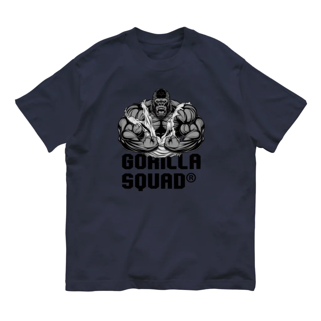 GORILLA SQUAD 公式ノベルティショップのアングリーゴリラビルダー/ロゴ黒 Organic Cotton T-Shirt