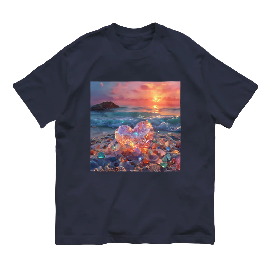 Mellow-Skyの美しすぎるハートシーグラス Organic Cotton T-Shirt