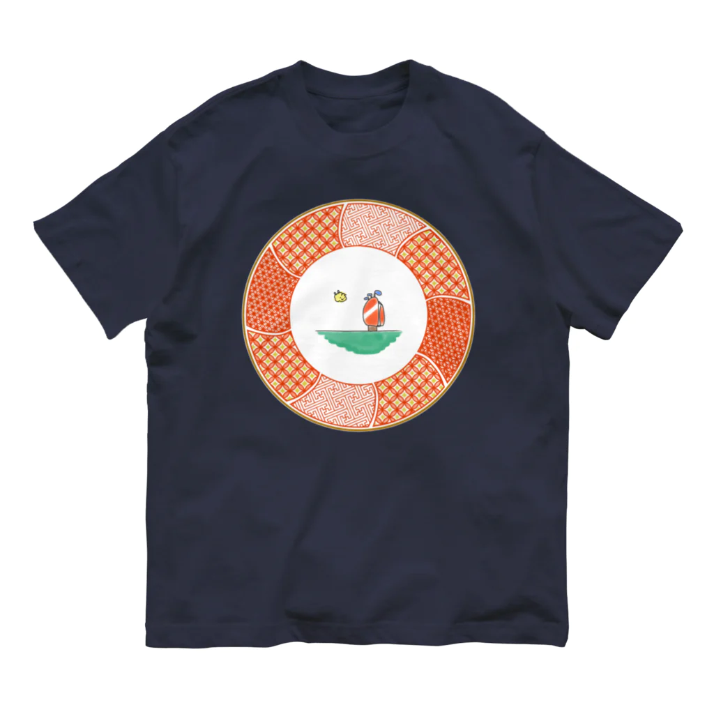 クマバチゴルフ倶楽部のクマバチと九谷赤絵模様 Organic Cotton T-Shirt