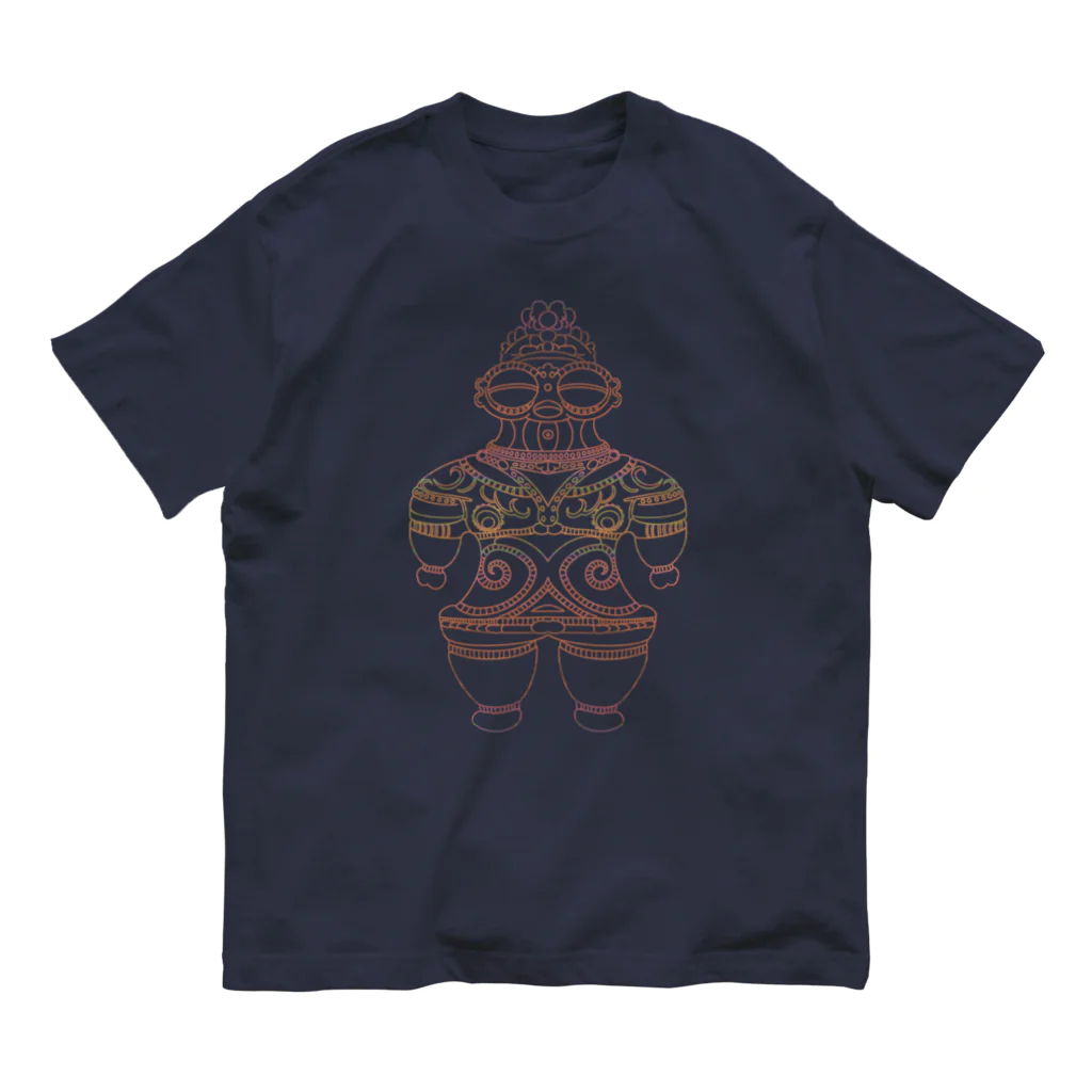 神話の旅人の遮光器土偶に想いをよせて（前姿） Organic Cotton T-Shirt