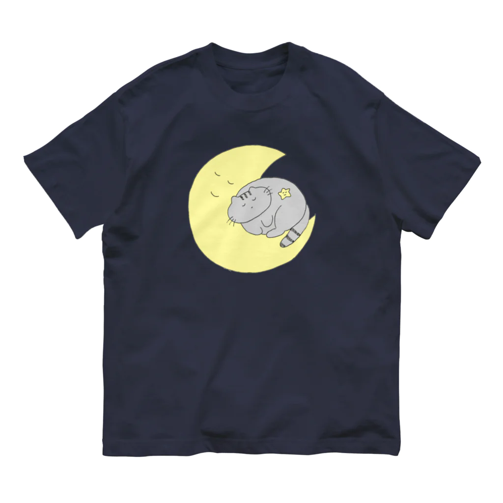 OHANABATAKEのねこくんとお月さま Organic Cotton T-Shirt