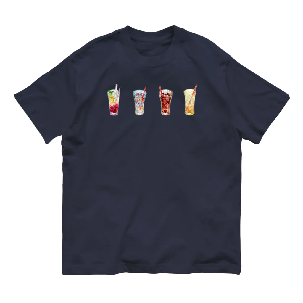 志瓜のSUZURIの4杯のグラスドリンク オーガニックコットンTシャツ