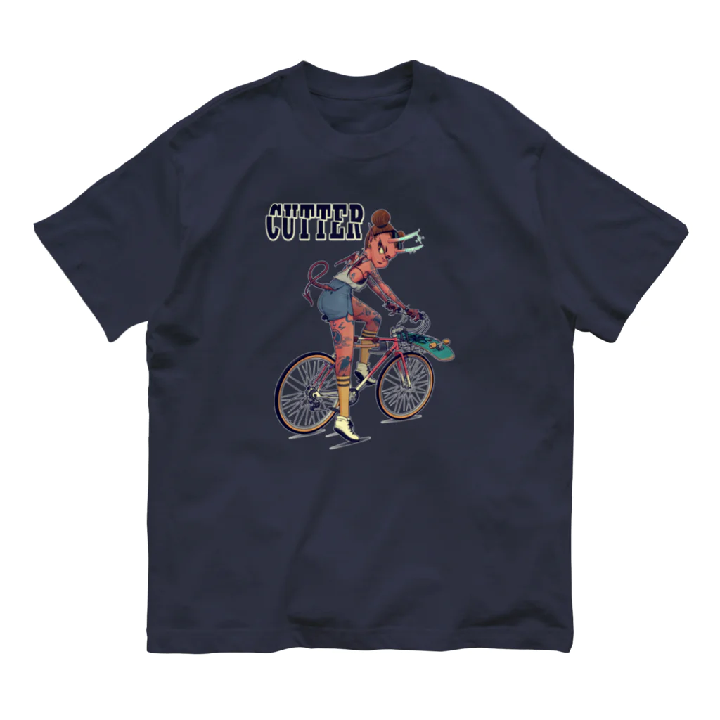 nidan-illustrationの"CUTTER" オーガニックコットンTシャツ