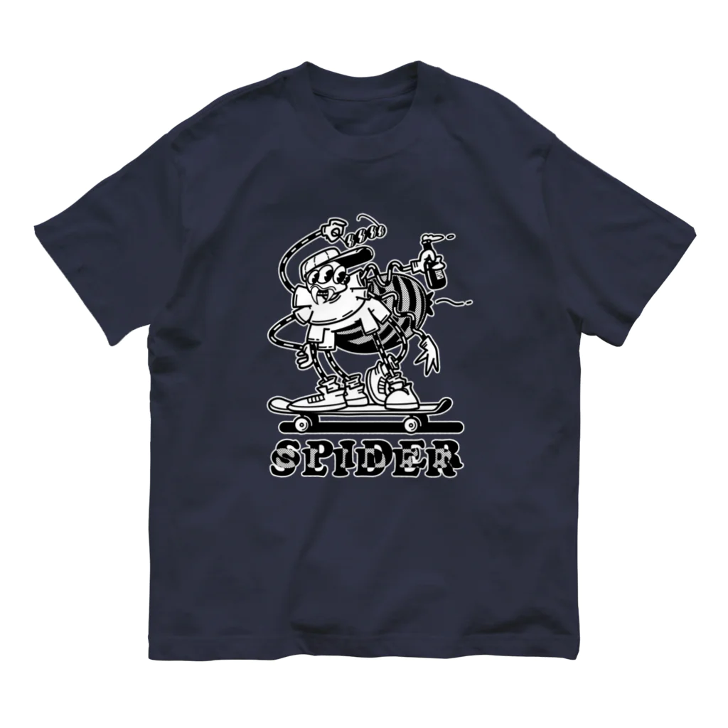 nidan-illustrationの"SPIDER SLIDER" オーガニックコットンTシャツ