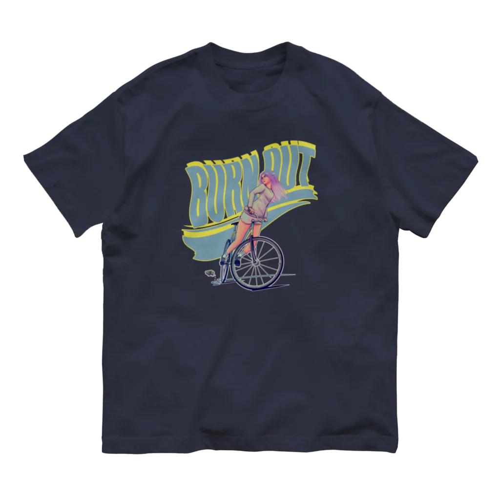 nidan-illustrationの"BURN OUT" オーガニックコットンTシャツ