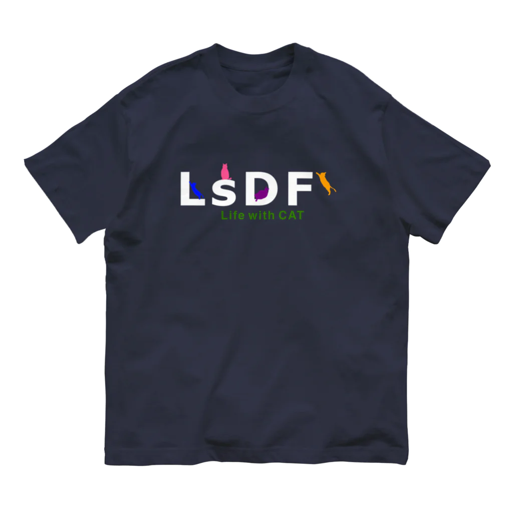 LsDF   -Lifestyle Design Factory-のチャリティー【Life with CAT】 オーガニックコットンTシャツ