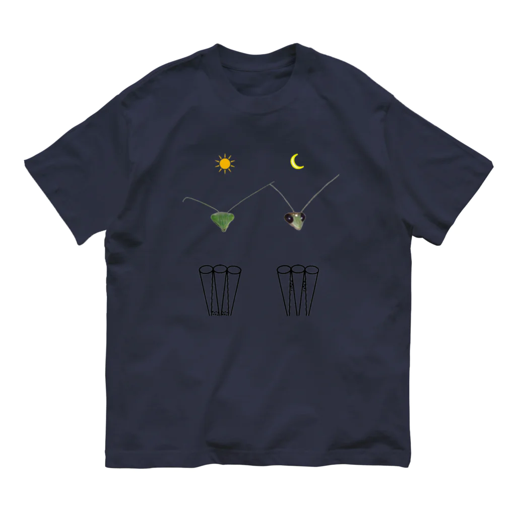 L_arctoaのカマキリの昼と夜の複眼（絵文字、背景透過ver） オーガニックコットンTシャツ