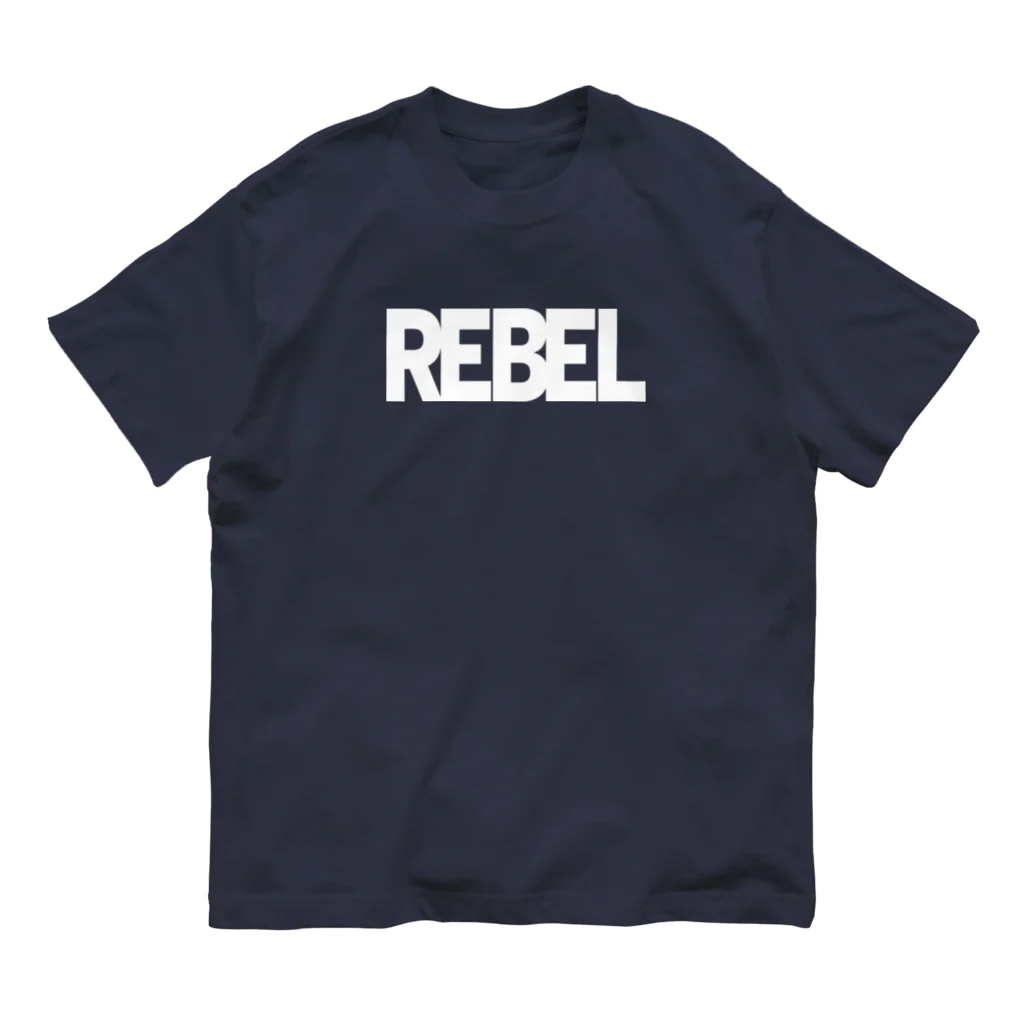 GALACTIC REBELのREBEL WHITE LOGO オーガニックコットンTシャツ