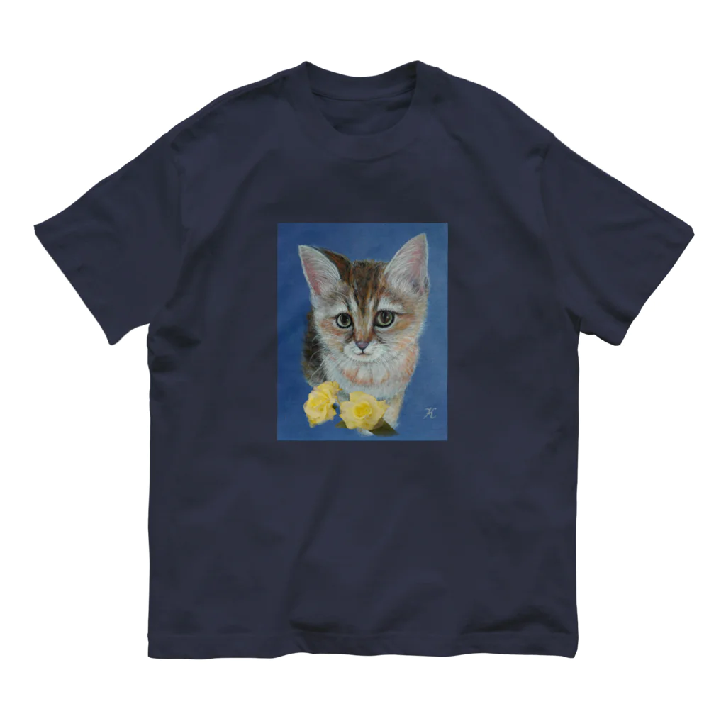 crystal-koaraの仔猫と幸せの黄色いバラ Organic Cotton T-Shirt