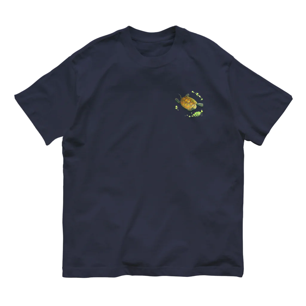 めろんぽっぷのお店だよの泳いできたよ、ニホンイシガメ （バックプリント） Organic Cotton T-Shirt
