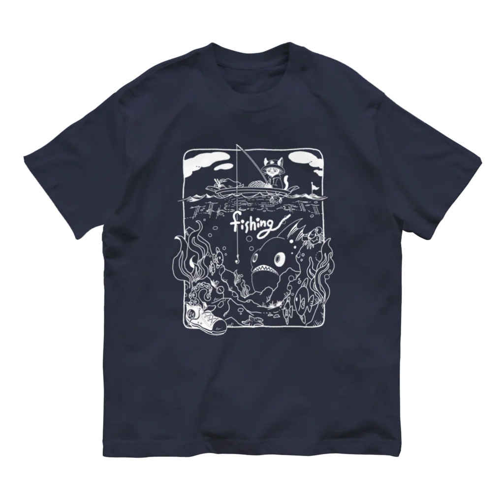 Wooperの魚釣りしろいろ Organic Cotton T-Shirt