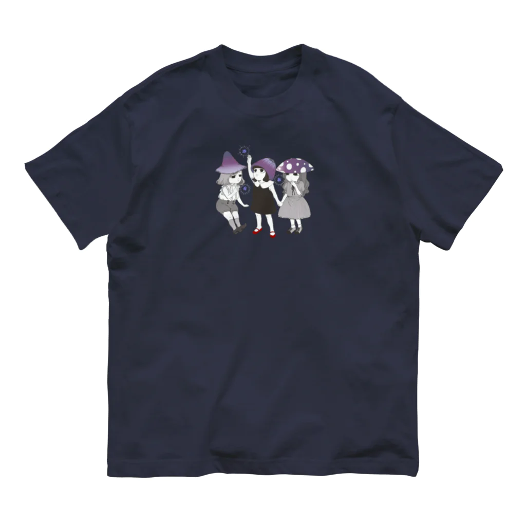 おくげちゃんの三つ子の毒キノコ オーガニックコットンTシャツ