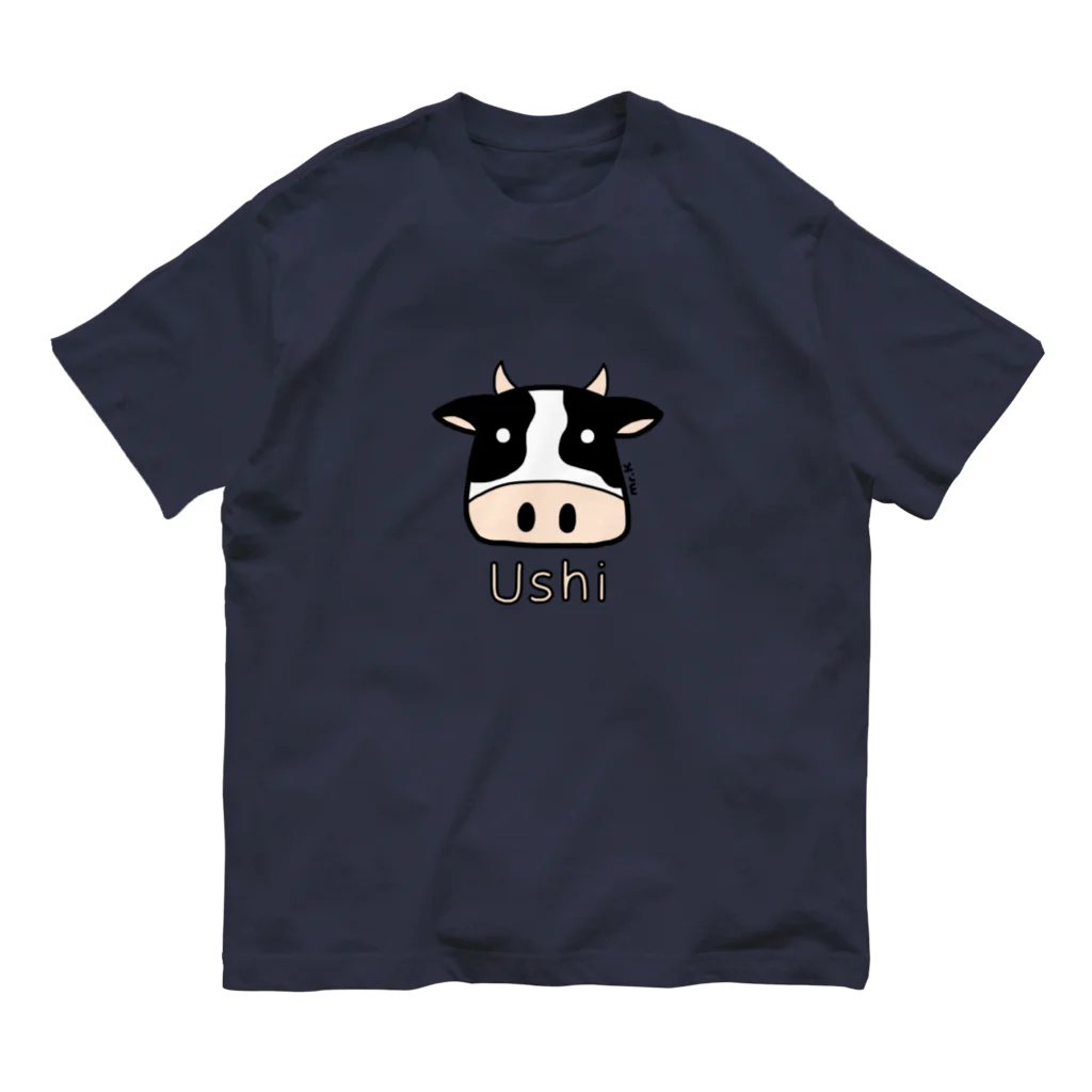 MrKShirtsのUshi (牛) 色デザイン オーガニックコットンTシャツ