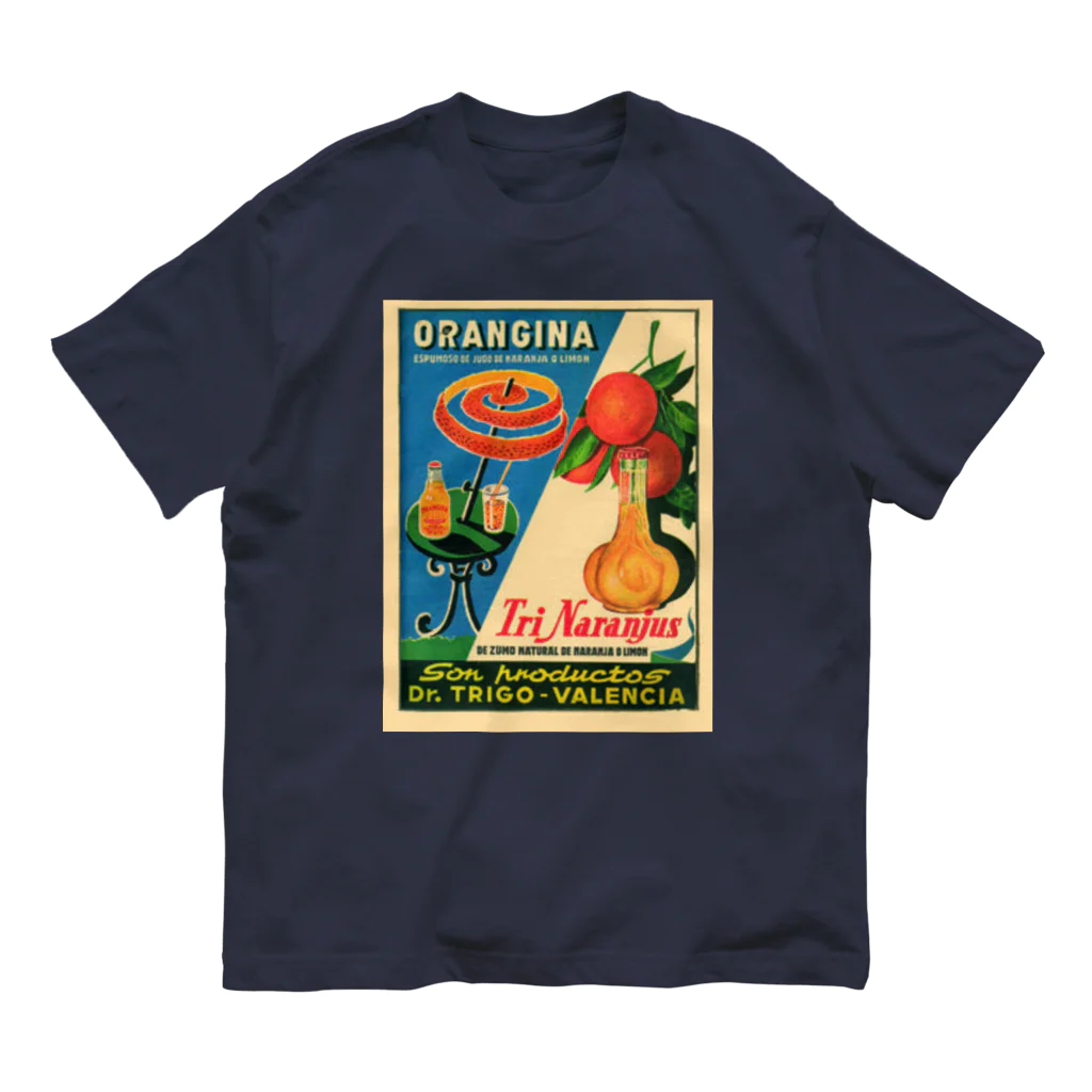 YS VINTAGE WORKSのフランス・オランジーナ "Tri Naranjus" 　レトロポスター Organic Cotton T-Shirt