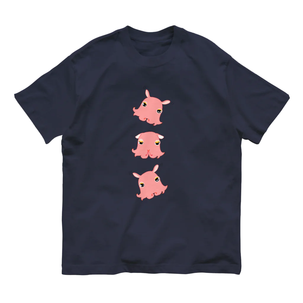 LalaHangeulのめんだこさん　トリオ オーガニックコットンTシャツ