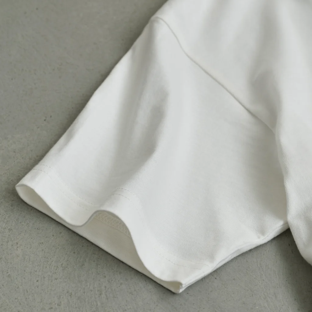 川越メル珈琲の風（グレー字） Organic Cotton T-Shirt is double-stitched and round-body finished