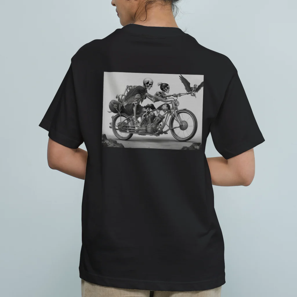 Skull sectionのバイクとドクロ（黒メイン） Organic Cotton T-Shirt