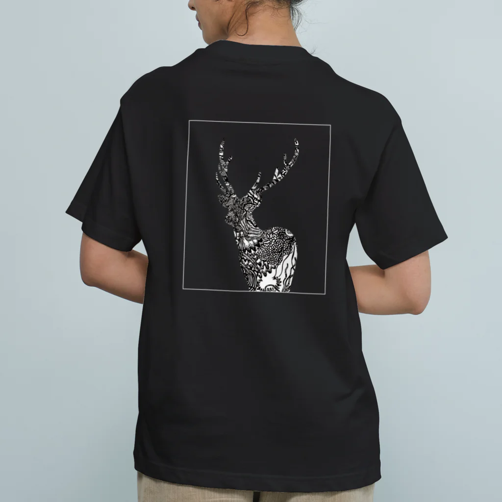 toejanssonのDEER 609 Black オーガニックコットンTシャツ