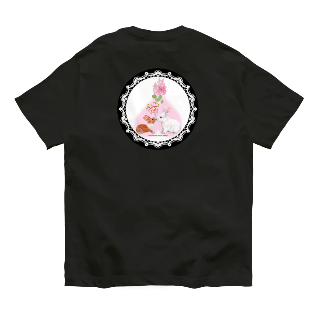 idumi-artの白うさぎ　matrixバージョン オーガニックコットンTシャツ