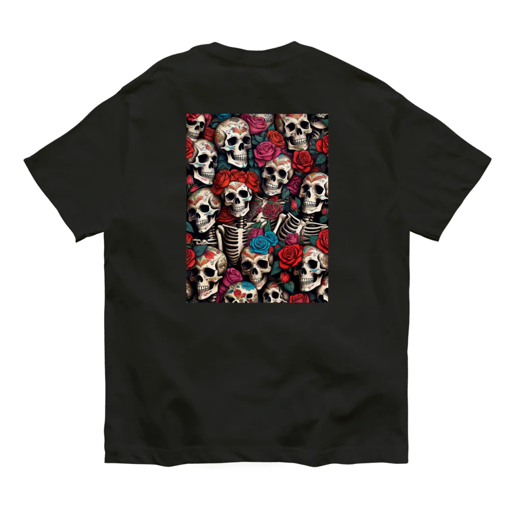 Skull sectionのドクロとばら オーガニックコットンTシャツ