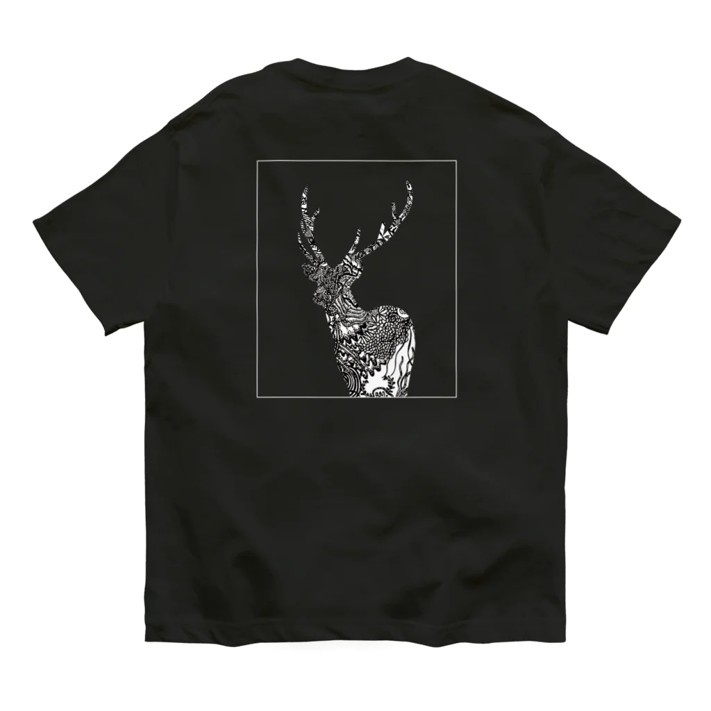 toejanssonのDEER 609 Black オーガニックコットンTシャツ