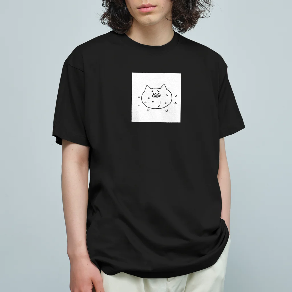 ペロペロネコくんのペロペロネコ　白背景ver オーガニックコットンTシャツ