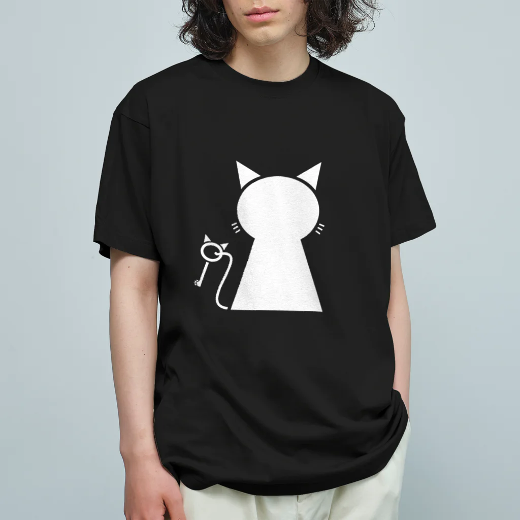 無水屋の鍵穴っぽい猫 (白猫) Organic Cotton T-Shirt