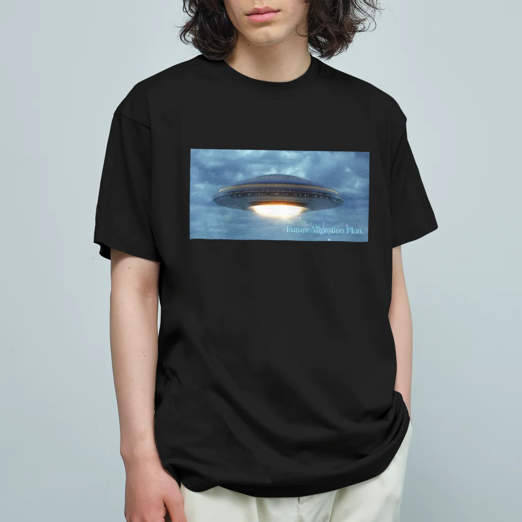 SPACE Shooting Star 🌟☆彡の未来移住計画シリーズ🌏 ブラックホール-ホワイトホール✨🛸 オーガニックコットンTシャツ