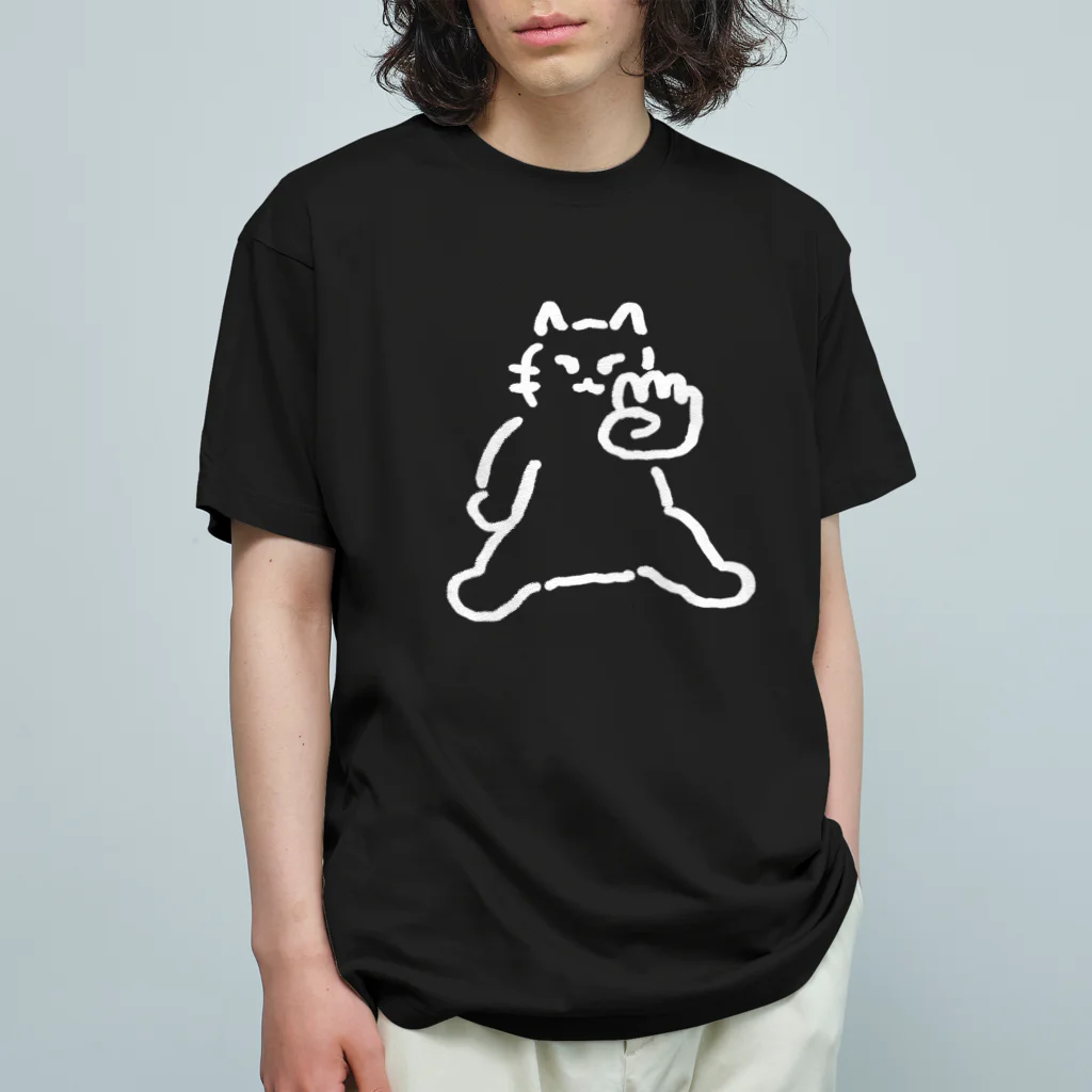 🍑のおことわりねこちゃん オーガニックコットンTシャツ