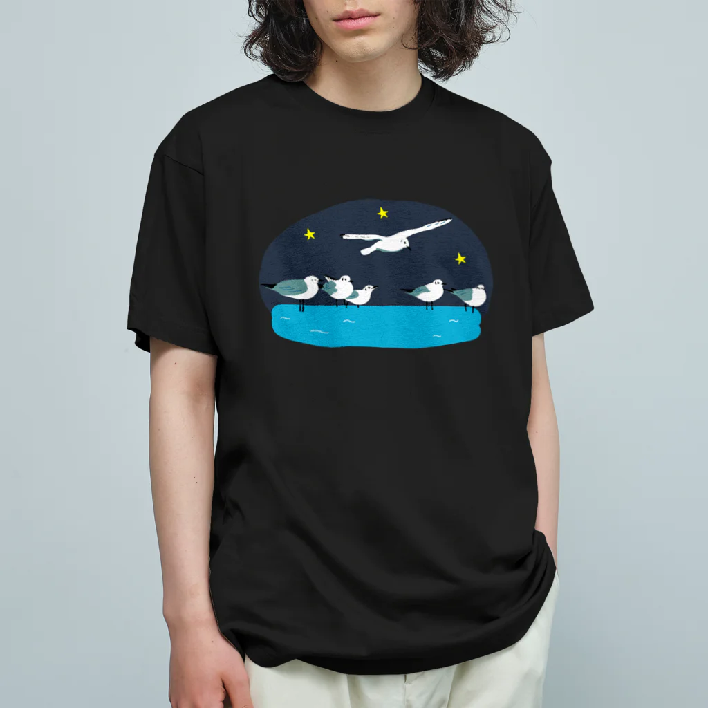 小鳥と映画館の夜のユリカモメ Organic Cotton T-Shirt