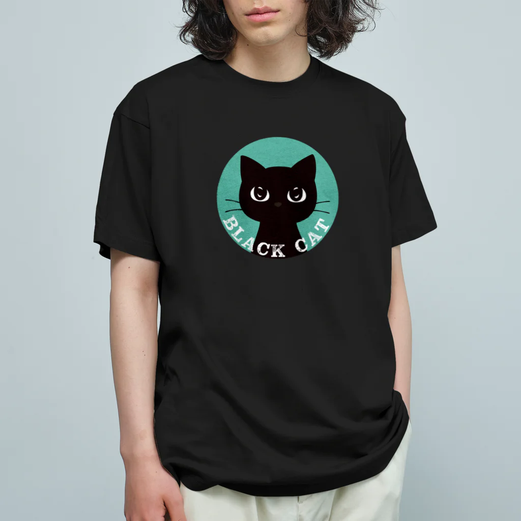 あずき缶のBLACK CAT オーガニックコットンTシャツ