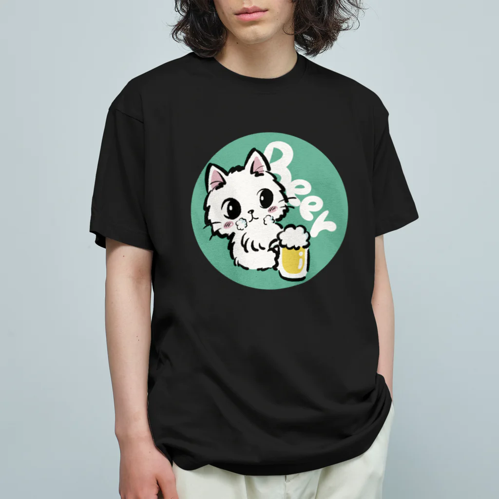 猫のきぬくんのお店のBEER！！ オーガニックコットンTシャツ